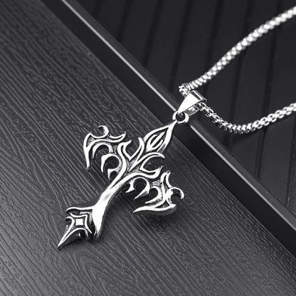 Flame Cross Necklace