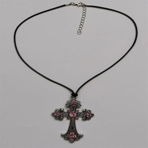 Rhinestone Cross Necklace