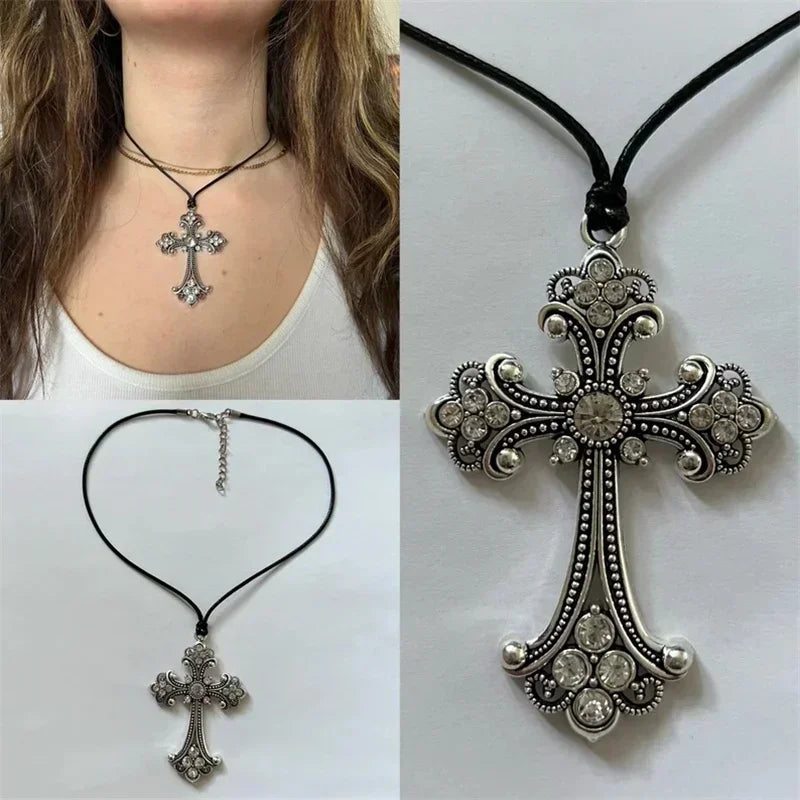 Rhinestone Cross Necklace