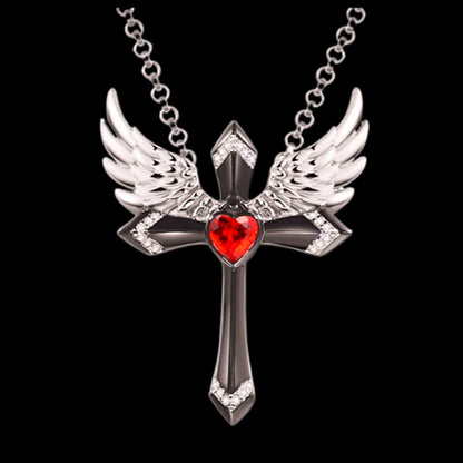 Angel Wings Cross Necklace