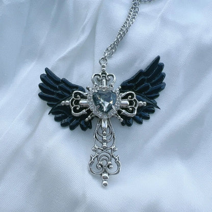 Heart Wings Cross Necklace