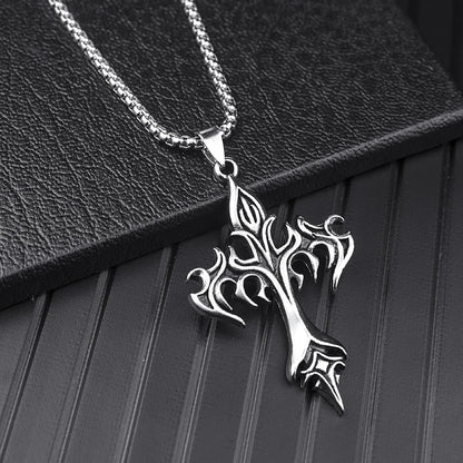 Flame Cross Necklace