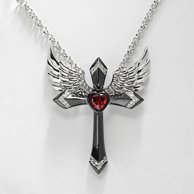 Angel Wings Cross Necklace